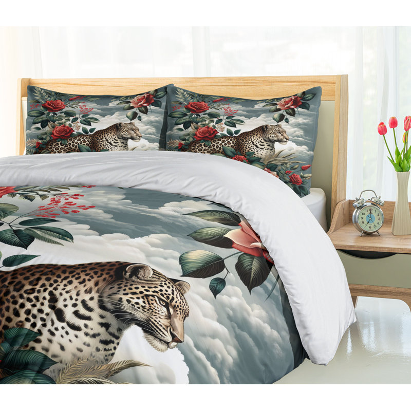Leopard Duvet Cover, Queen Duvet Cover + 2 Standard Shams