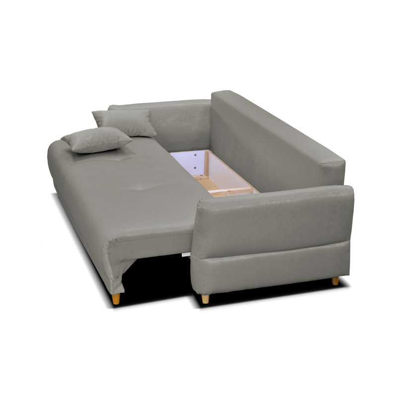 3 Seater Convertible Sleeper Sofa, Dark Grey