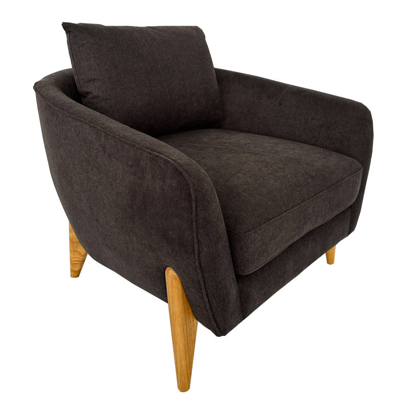 Chaise d'appoint Comfy Modern, option de couleur brune, revêtement, structure en pin