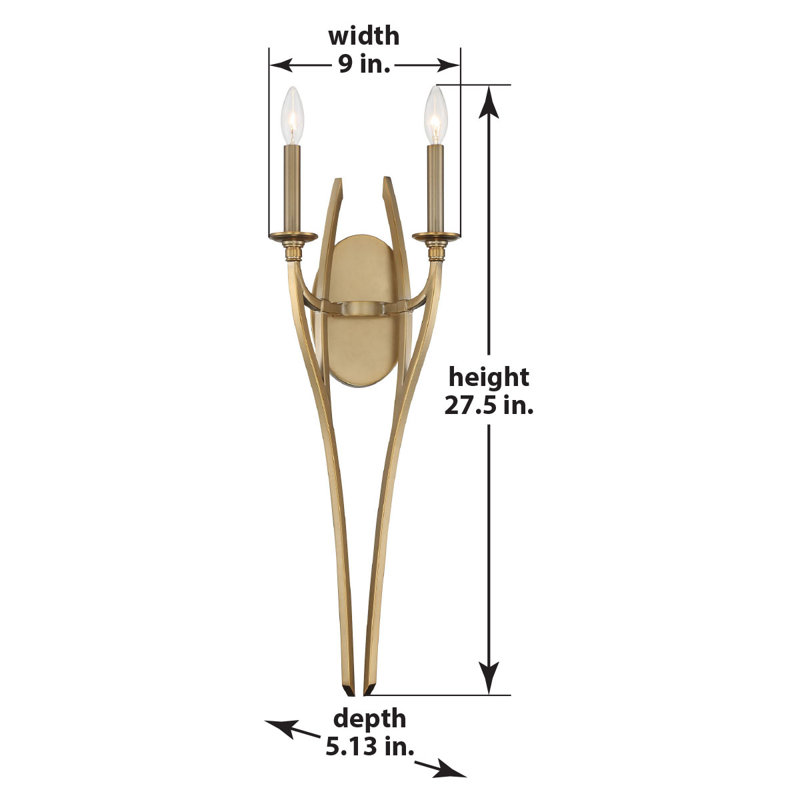 Everly Quinn Covent Park Brushed Honey Gold Wall Sconce