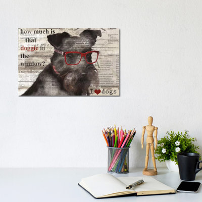 Doggie In Window by Carol Robinson - Print on Canvas