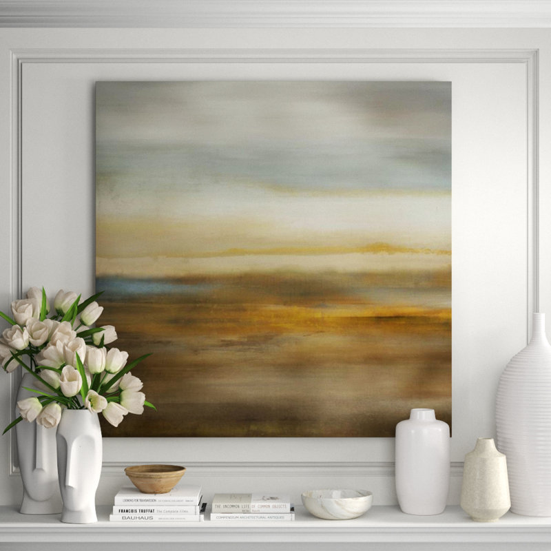 Golden Plates Painting by James McAllen, Image Brush Gel, 47" H x 47" W
