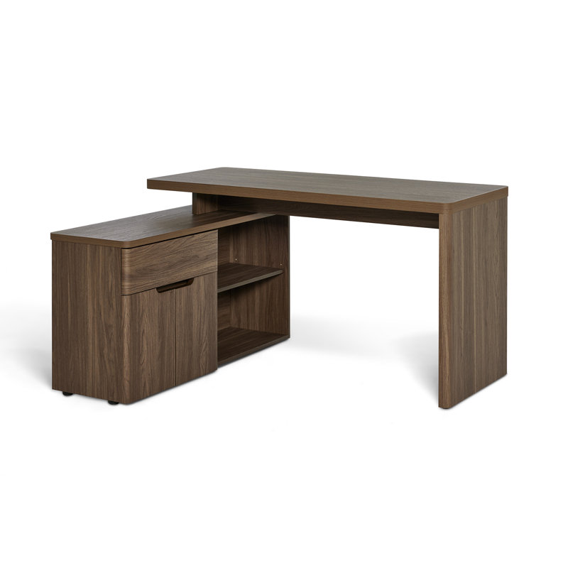 Hollice L-Shape Desk, Walnut