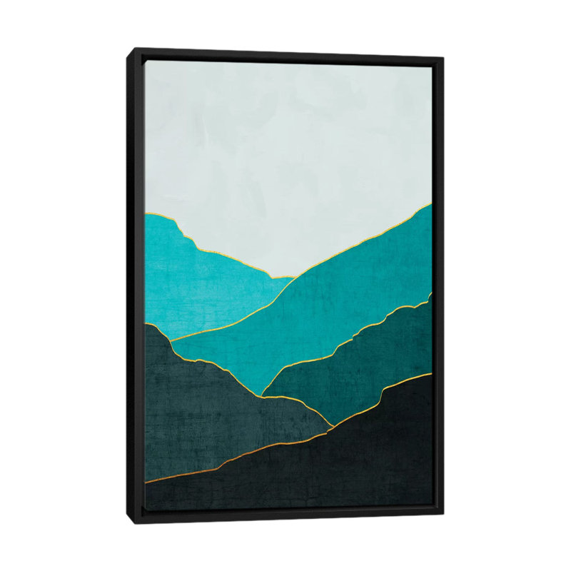 «Minimal Landscape IV», impression sur toile, H 26 po x l 18 po x P 1,5 po, Toile avec cadre noir, Pas de tapis