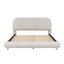 Lit plateforme tapissier avec tissu épais, structure solide et design courbé élégant-23632362