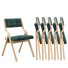 Chaise pliante au design élégant avec structure en bois massif et dossier et siège rembourrés capitonnés