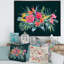 Fleur tropicale rouge et orange sur fond noir III - Peinture sur toile-67406281-67406272