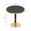 Table bistro tulipe ronde et moderne avec plateau en faux marbre, structure en métal robuste et facile à assembler-482997850