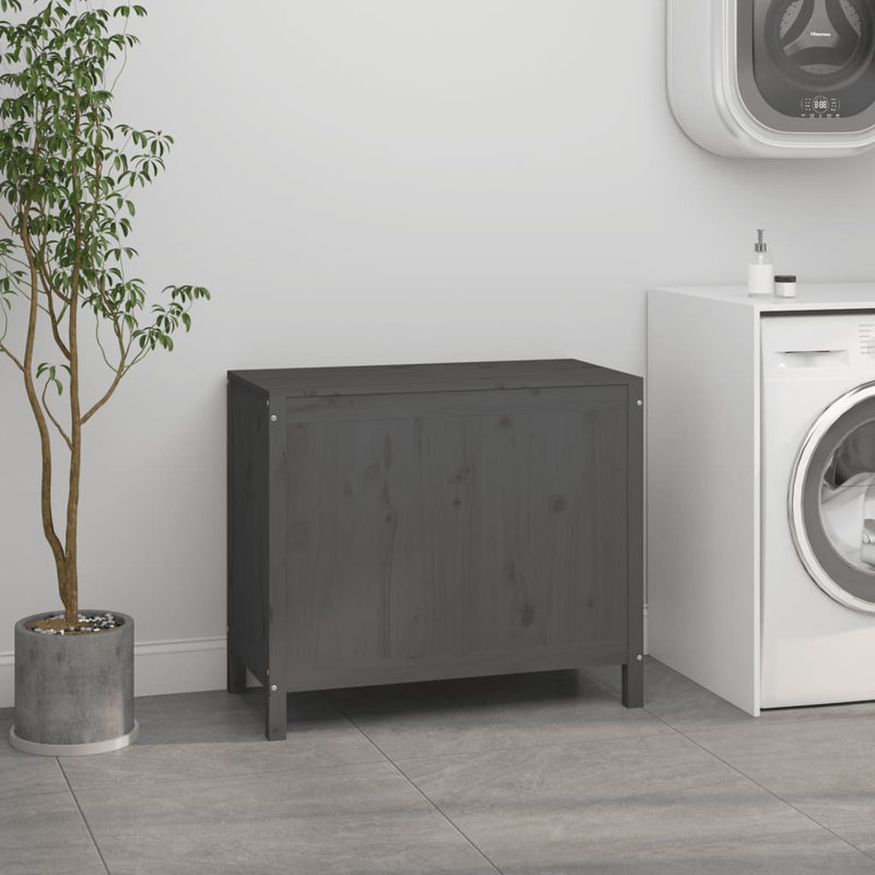 Wood Laundry Sorter, Grey