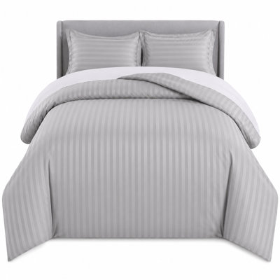 Microfibre Striped Duvet Cover Set