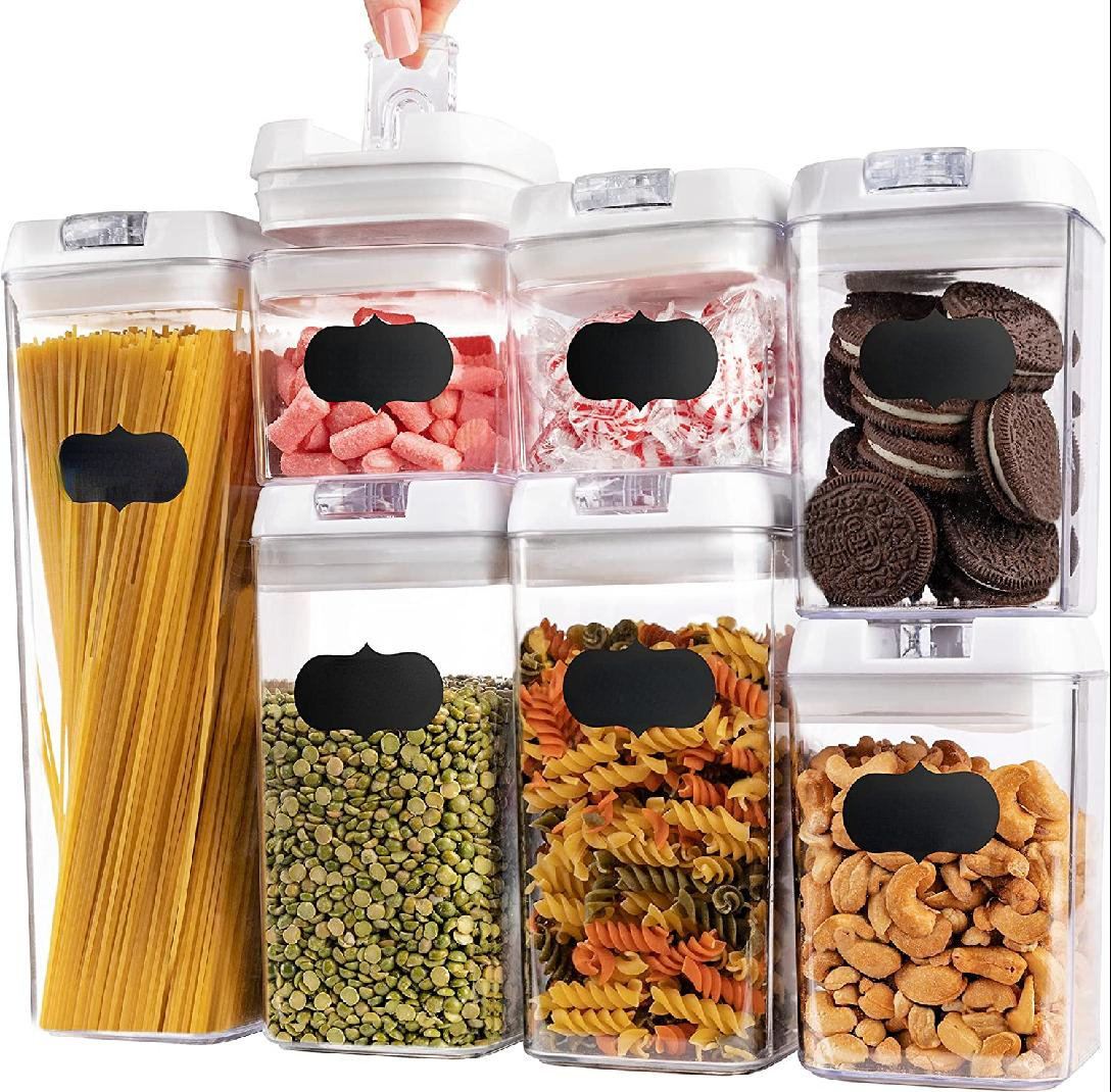 Biran Flip Tite Air Tight Storage Spaghetti Container Set, Easy Sealed  Mechanism, Pantry Organizer Cupboard Kitchen Organization Canister Jar  Pasta