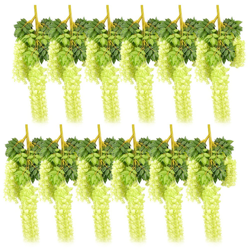Faux Wisteria Swag, Light Green