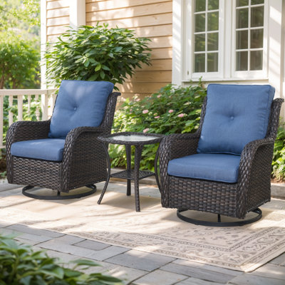 Shida 2 - Person Outdoor Seating Group with Cushions by Winston Porter