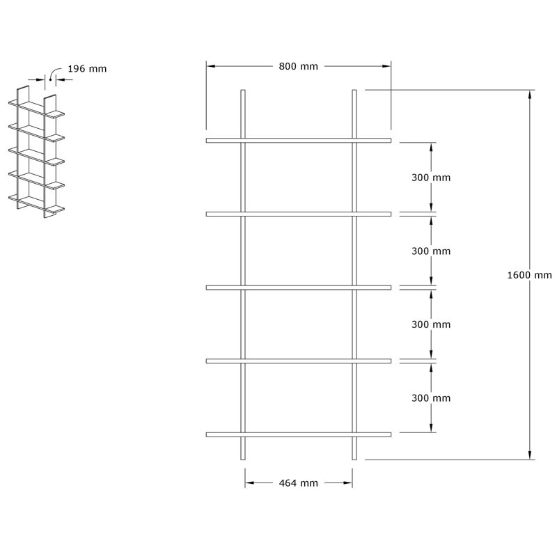 Bibliothèque industrielle moderne, finition saphir et anthracite, 31,5 po x 63,0 po x 7,7 po | 100% panneau de particules enduit de mélamine, épaisseur: 0,7 pouce | Nombreuses tablettes, solution de rangement murale, élégante et fonctionnelle