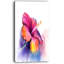 «Red Yellow Hibiscus Flower in Blue Large Flower», reproduction d'art sur toile tendue-11377584-4246072