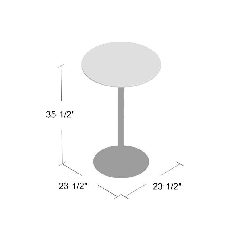 Helmscott Round Glass Event and Cocktail Table with Chrome Base, Counter Height (35.5" Height)