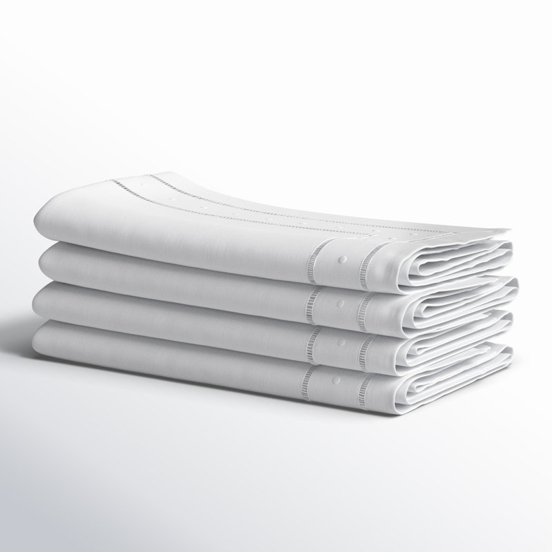 Timoleon Geometric Square Napkin, 20" W x 20" L, White