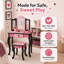 Ensemble de coiffeuse en bois Teamsis pour enfants avec miroir à trois volets, tiroir de rangement, tabouret assorti et table de maquillage pour enfants de 3 ans et plus-773128964