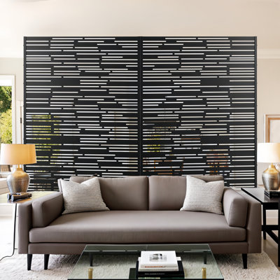 Metal Privacy Panel Set, 4’W x 6’H – Freestanding or Wall-Mount, Outdoor Privacy Screen for Indoor & Outdoor Use by UFURYRIDE