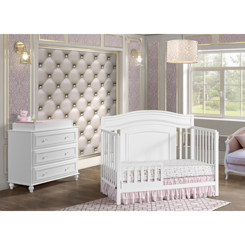 White 3-Drawer Nursery Dresser with Deep Dovetail Drawers