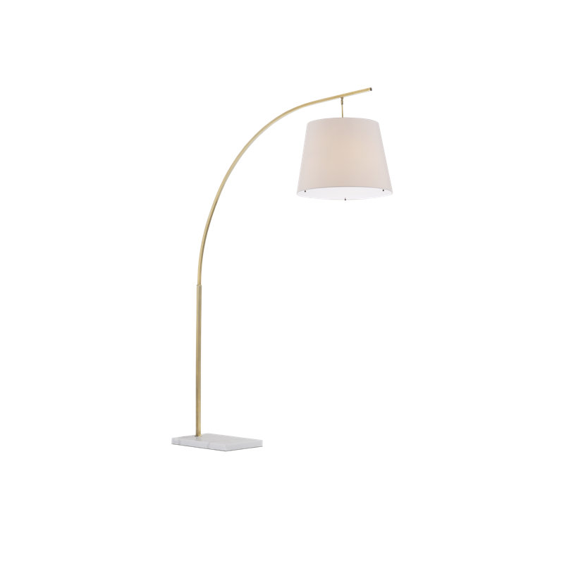 Cloister Arched Floor Lamp, Antique Brass/White