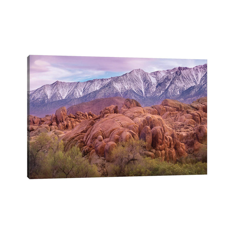 Sierra Nevada Mountains form the Alabama Hills, California 1 Piece Wrapped Canvas Wall Art