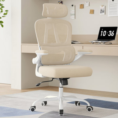Chaise de bureau ergonomique, chaise de bureau avec appui-tête et soutien lombaire, chaise de bureau pivotante à haut dossier avec appui-tête pour chambre de bureau à domicile, cadeaux