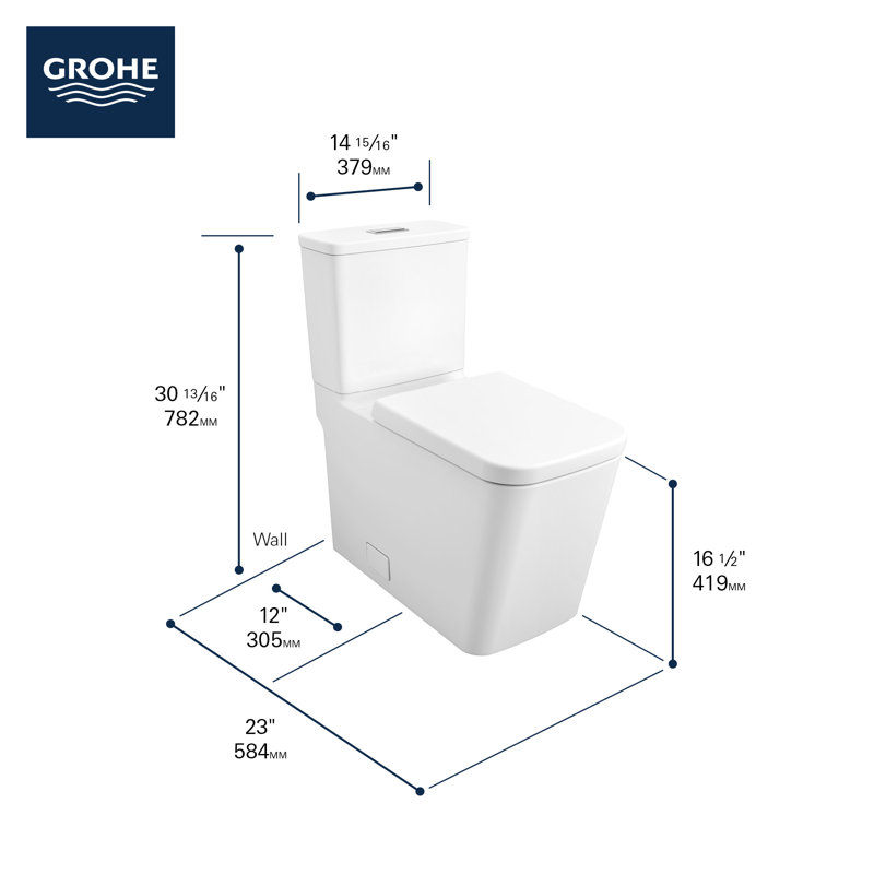 Alpine White Dual Flush Elongated Modern Toilet with Seat