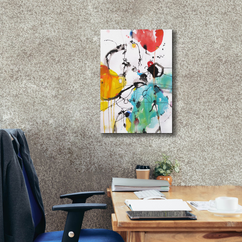 «Drifting Continents» par Alice Weil, art mural sur toile, H 26 po x l 18 po x P 0,75 po