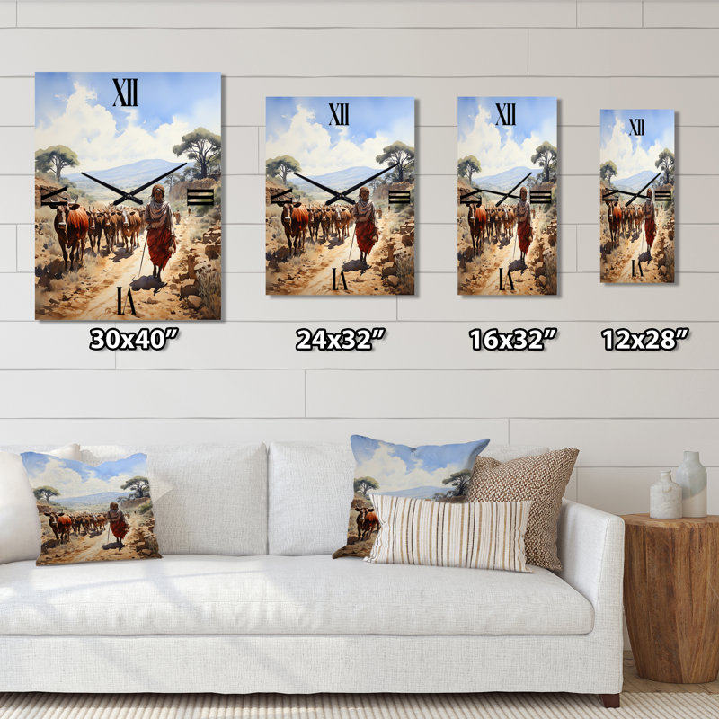 Jadean - Horloges murales tribus d'Afrique, H 28 po x l 12 po