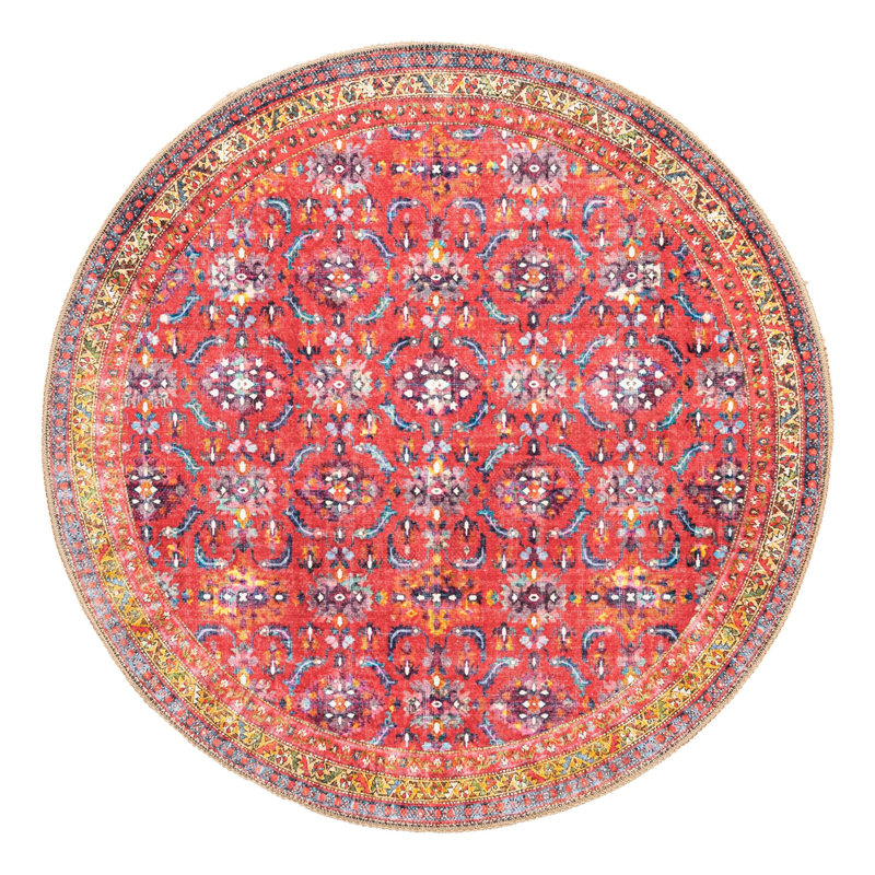 Ellizabeth Chenille Oriental Indoor Rug, Round 3'6"