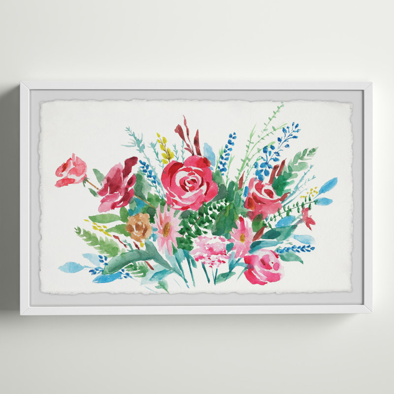 «Festive Flowers», reproduction encadrée, H 8 po x l 12 po x P 1,5 po