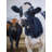 Two Cows Eating Grass Print On Canvas