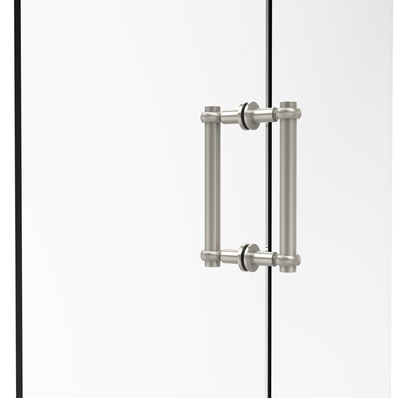 Polished Nickel Twisted Accent Back-to-Back Shower Door Pull
