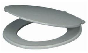 Siège de toilette rond à couvercle fermé, Blanc