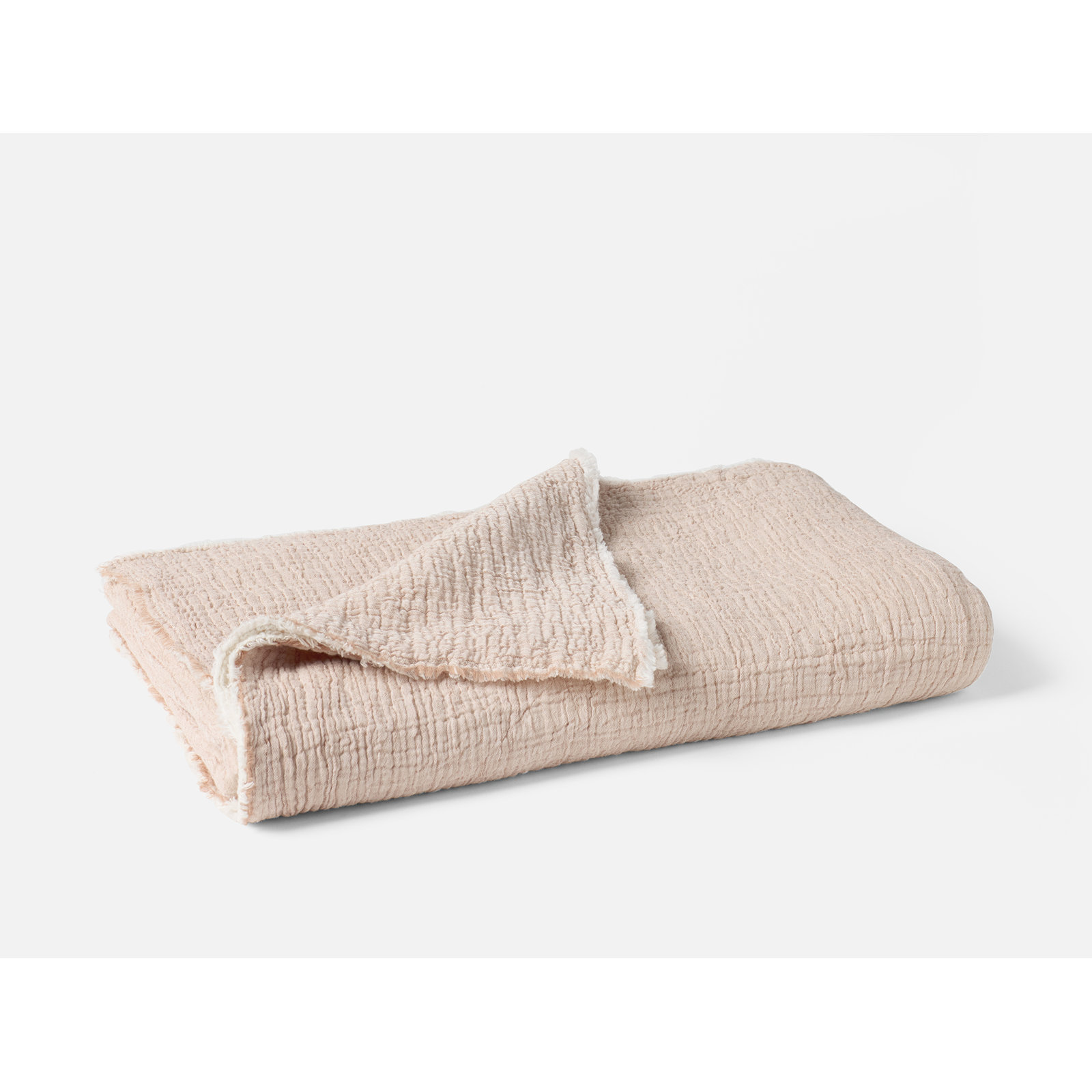 Topanga Matelasse Cotton Throw Blanket, Throw, Praline Chambray