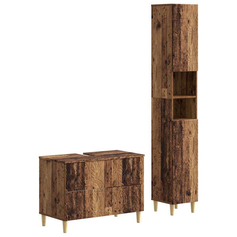 Bathroom Storage Furniture Set, Old Wood