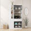 Armoire de rangement avec espace de rangement multifonctionnel, organisateur d'entrée en bois moderne-133654293