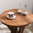 Jahey Wooden Crossed Legs Round End Table with Smooth Top and Sturdy Four-Leg Base-451479460-405810435
