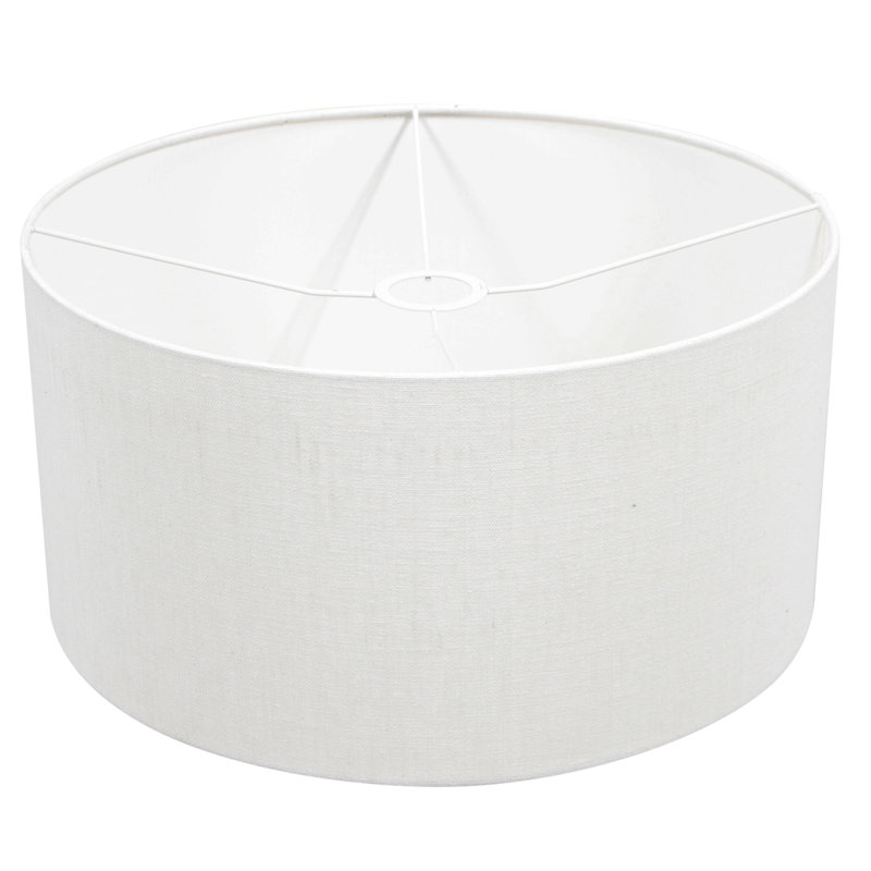 20cm H Linen Drum Lamp Shade ( Uno ), White