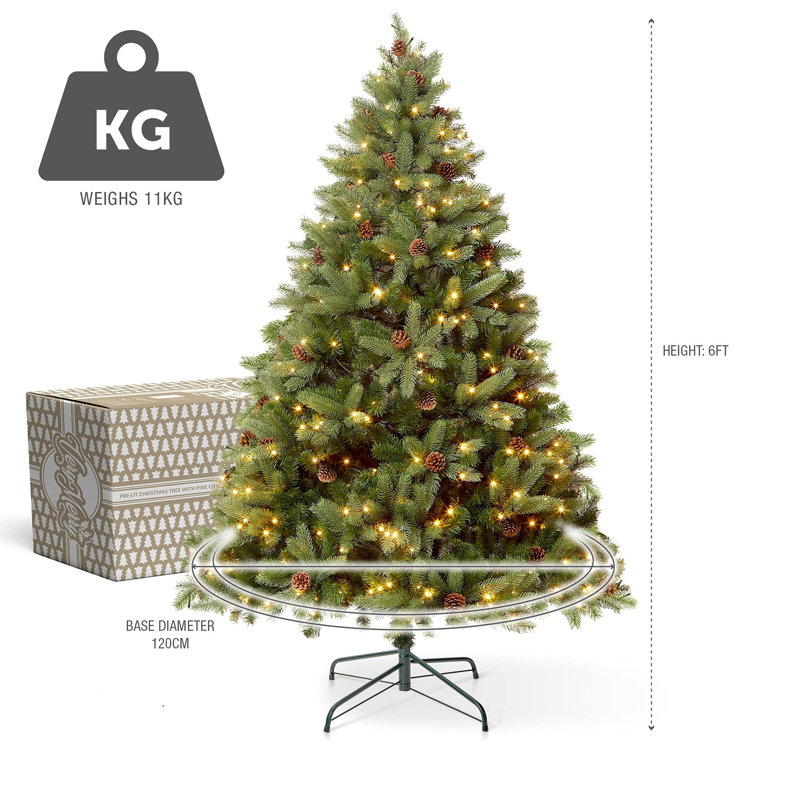 Lighted Artificial Christmas Tree, 6'