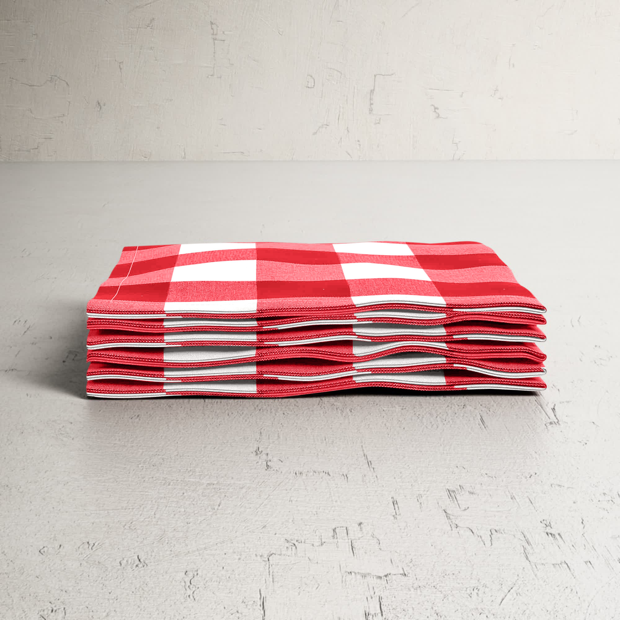 Loa 6 Piece Cotton Napkin Set, Red