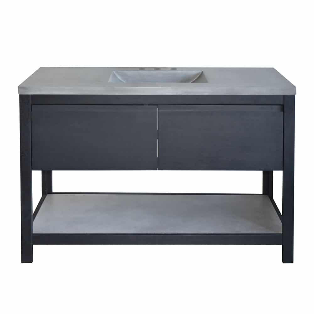 Solace 49" Oak Single Bathroom Vanity, Ash, Midnight Oak