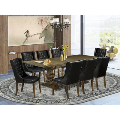 Lassale Removable Leaf Solid Wood Dining Set by Luxe by East West Furniture
