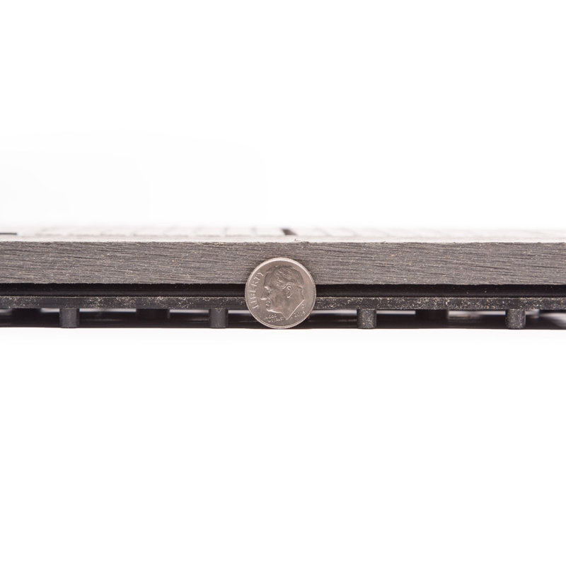 Helios 12'' L x 12'' W Composite Interlocking Deck Tile in Grey