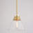 Tekeira 1L Gold Brass Mid-Century Modern Pendant Light Clear Glass