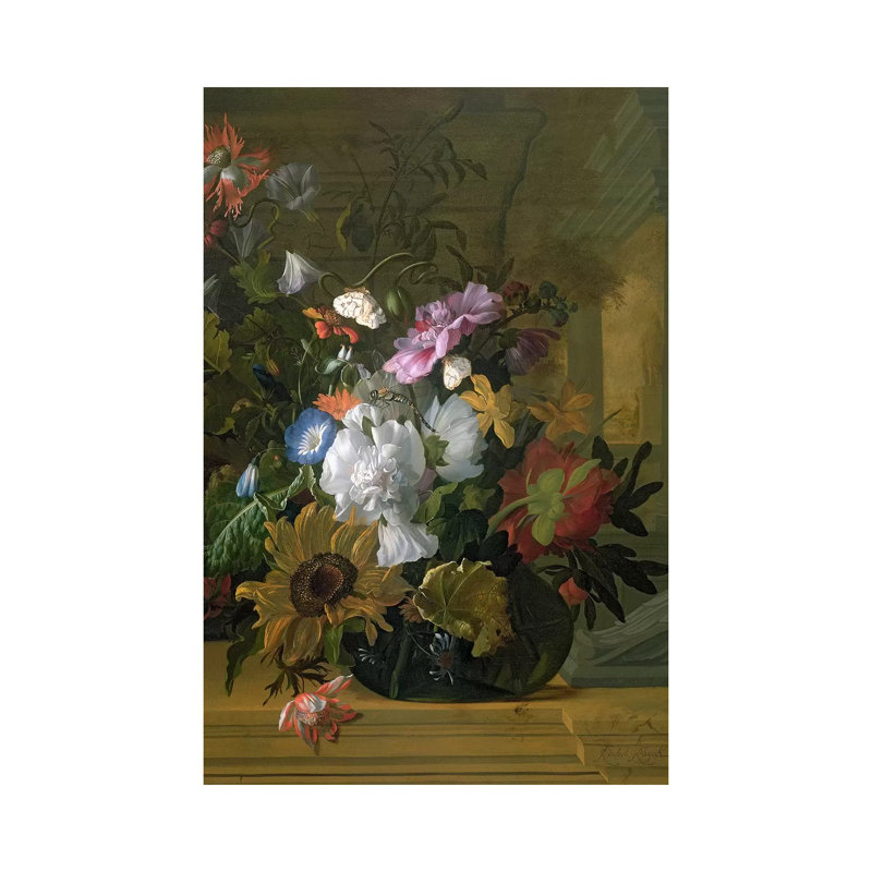 Flower Still Life by Rachel Ruysch - Wrapped Canvas Print, 20.32 cm H x 30.48 cm W