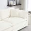 4 Canapé modulaire en chenille blanc avec canapé 2 places avec repose-pieds et 2 repose-pieds