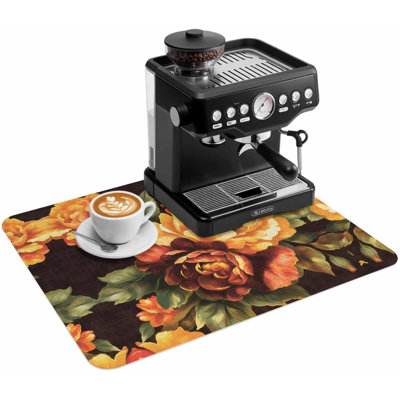 Tapis de cuisine/bar à café, motif pivoines aquarelle vintage, absorbant et antidérapant, idéal pour égoutter la vaisselle et décorer le comptoir de la cuisine. Dimensions : 51 x 81 cm (20 x 32 pouces).