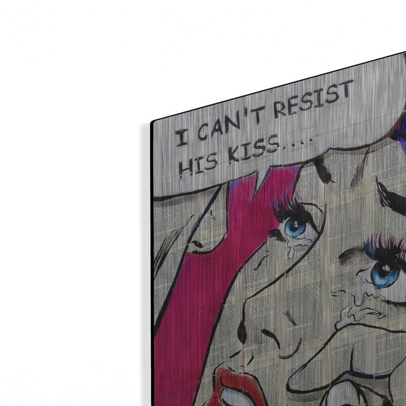 Winston Porter «I Cant Resist Pop» par Loui Jover, art mural en métal, H 16 po x l 12 po